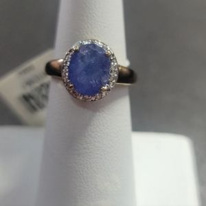R6  Blue Tanzanite and Topaz Ring